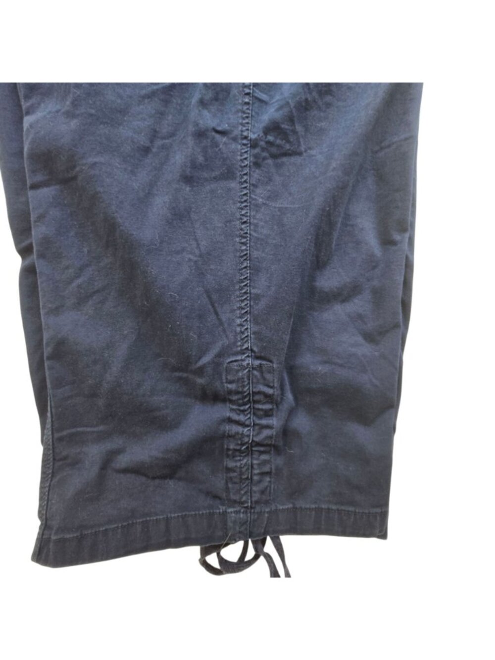 Catherines Womens Plus Size 5X Stretch Cotton Capri Pants Drawstring Navy Blue - Picture 14 of 16